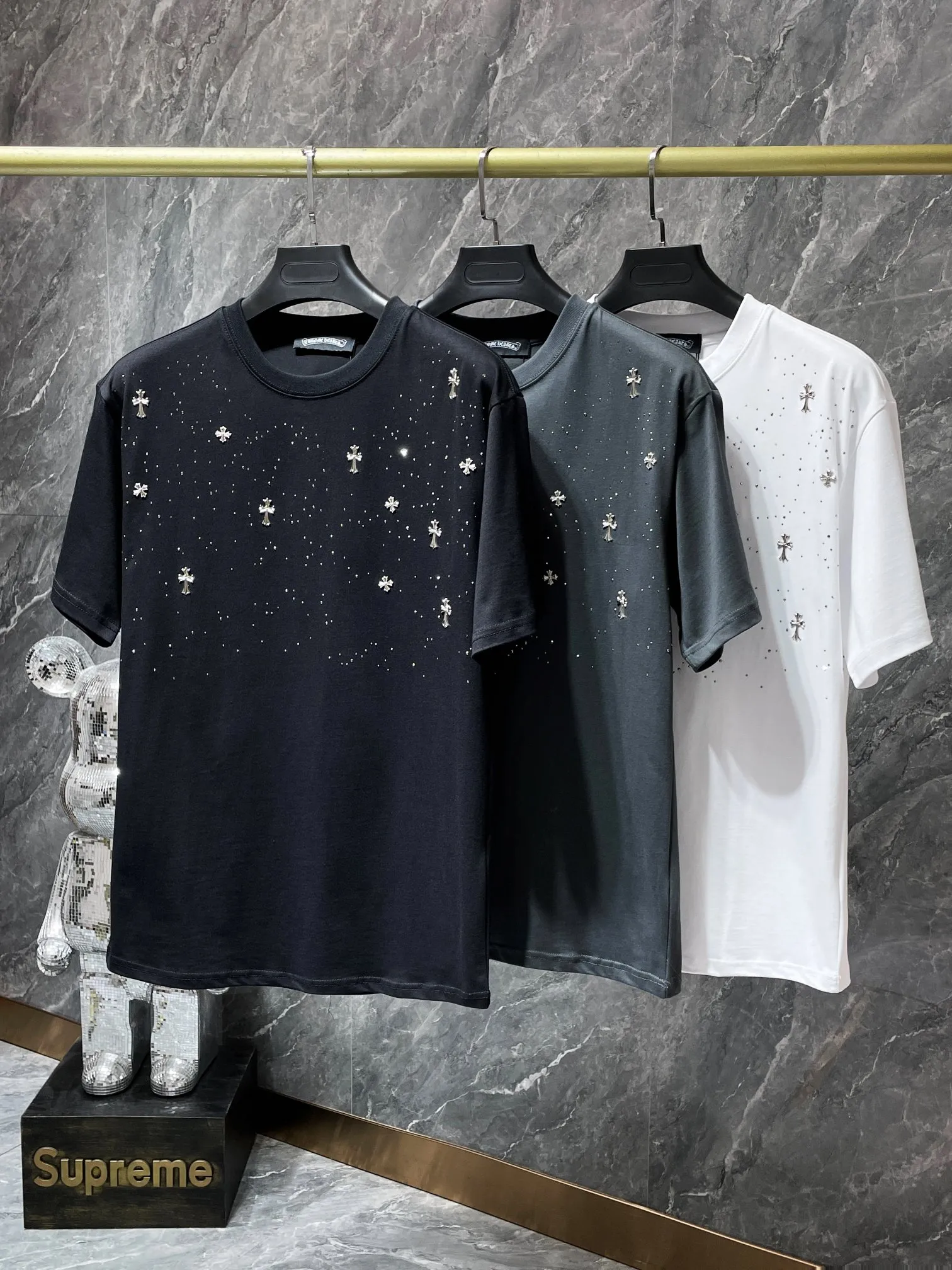 8761# Chrome Hearts 24ss g g 1 1 ：Black White Gray Sizes：S、M、L、XL